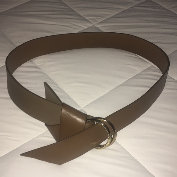 Banana Republic Green/Brown Leather Belt with Gold Buckle - Picture 1 of 5